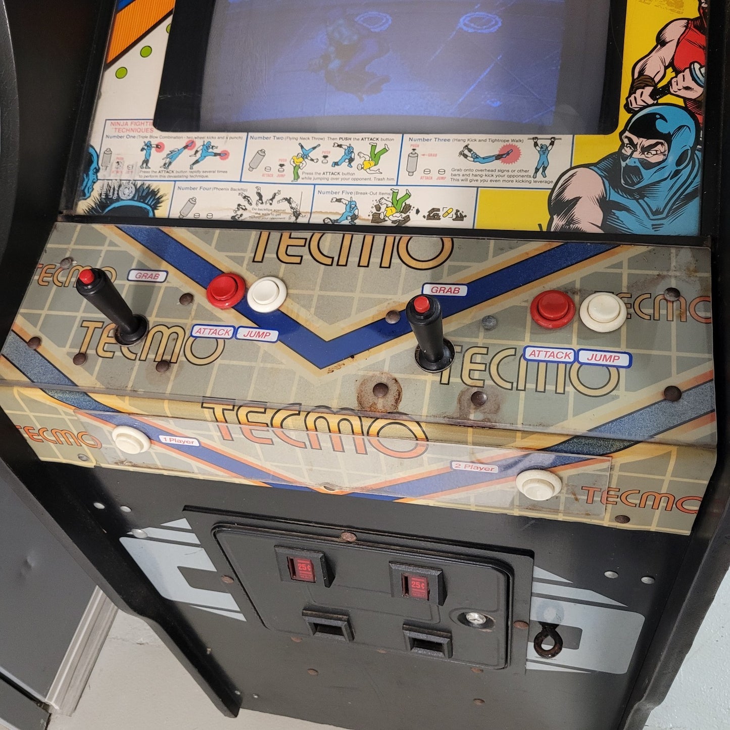 Vintage Tecmo Ninja Gaiden Arcade Cabinet Game 1988 - Tested Working