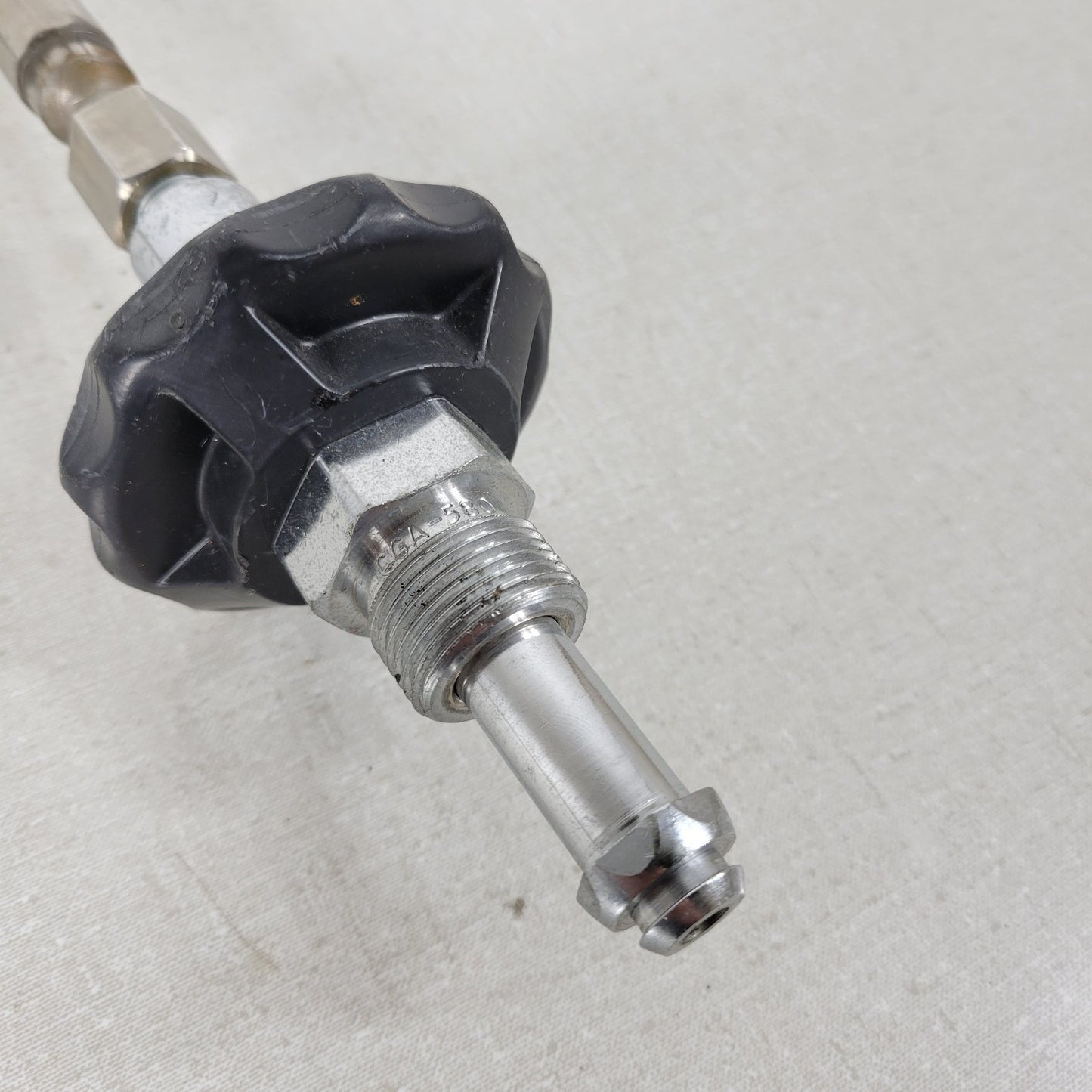 Metal Braided High Pressure Hose 30 Inch 1/2" NPT CGA580 Male Threaded Connector