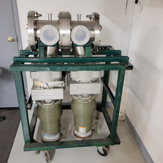 8" Vacuum Chamber Conflat DN100CF KF25 w/ Frame Cart Ultra High Diffusion Pumps