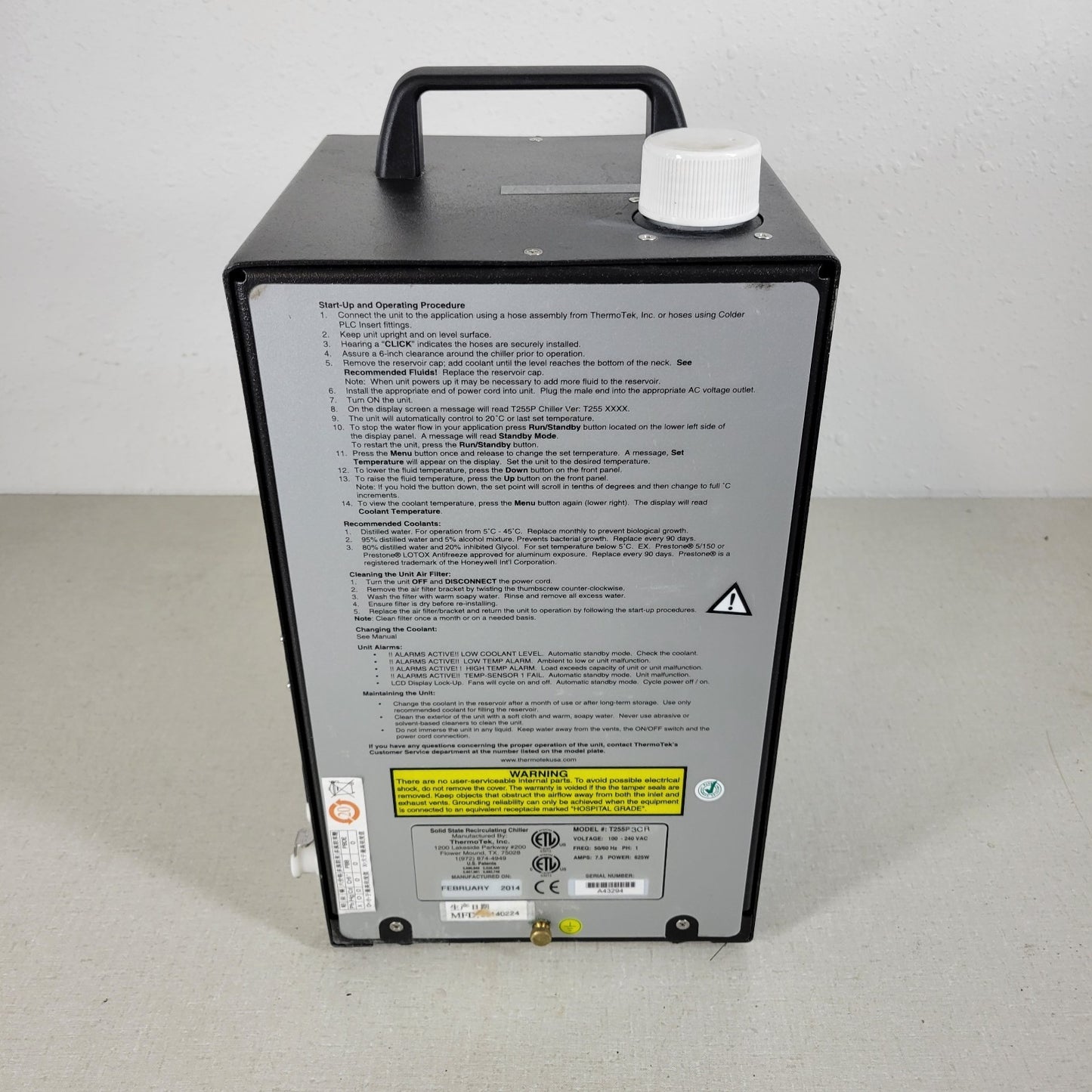 Coherent ThermoTek T255P-3CR Laser Thermoelectric Recirculating Chiller Cooler