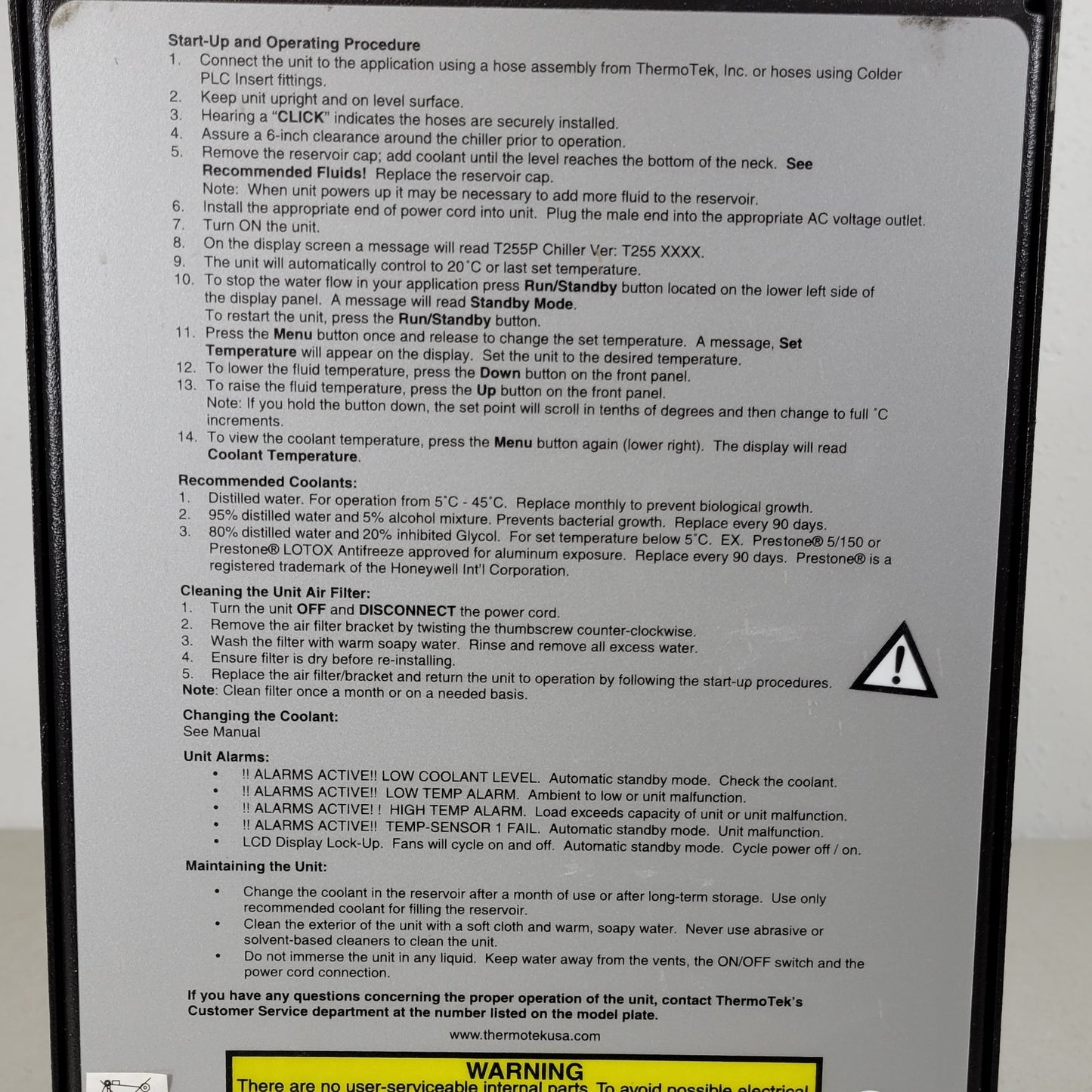 Coherent ThermoTek T255P-3CR Laser Thermoelectric Recirculating Chiller Cooler