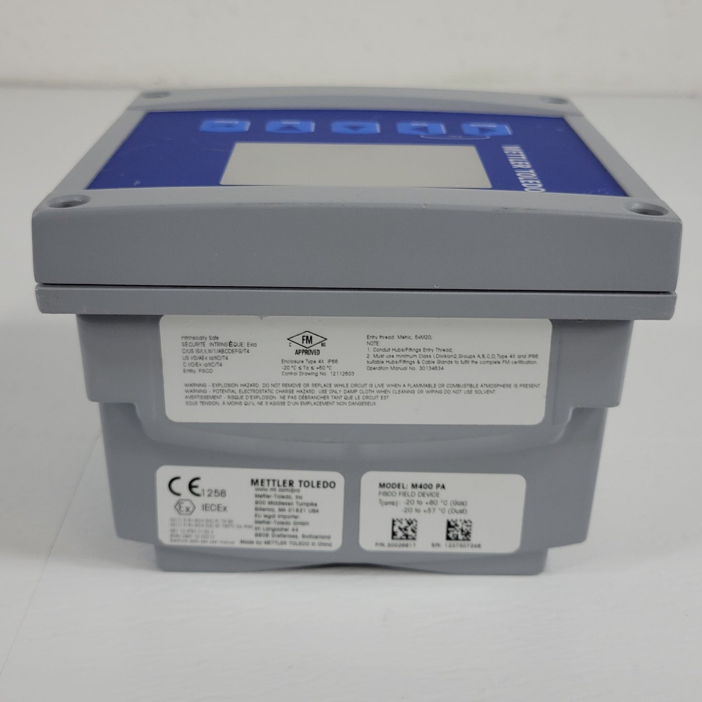 Mettler Toledo M400 PA 2-Wire Process Gas Transmitter For Industrial 30026617