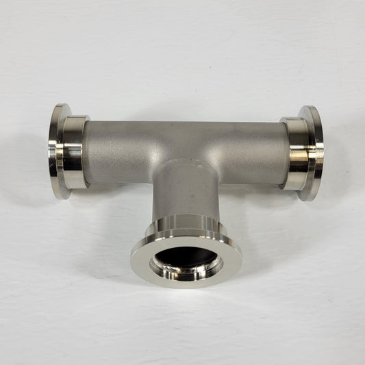 ISO KF25 NW25 Tee Style Fitting Stainless Steel High Vacuum 4" Length QF25