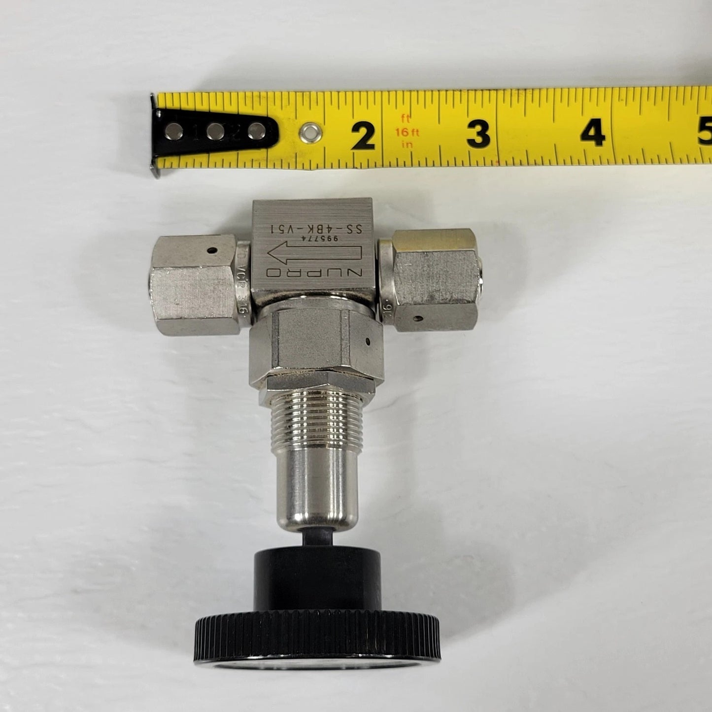 Nupro SS-4BK-V51 Manual Bellows Valve Stainless Steel VCR 316 Face Seal Vacuum