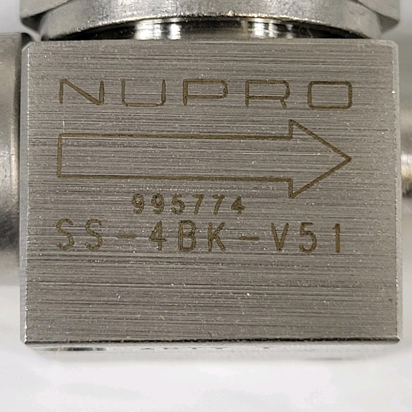 Nupro SS-4BK-V51 Manual Bellows Valve Stainless Steel VCR 316 Face Seal Vacuum