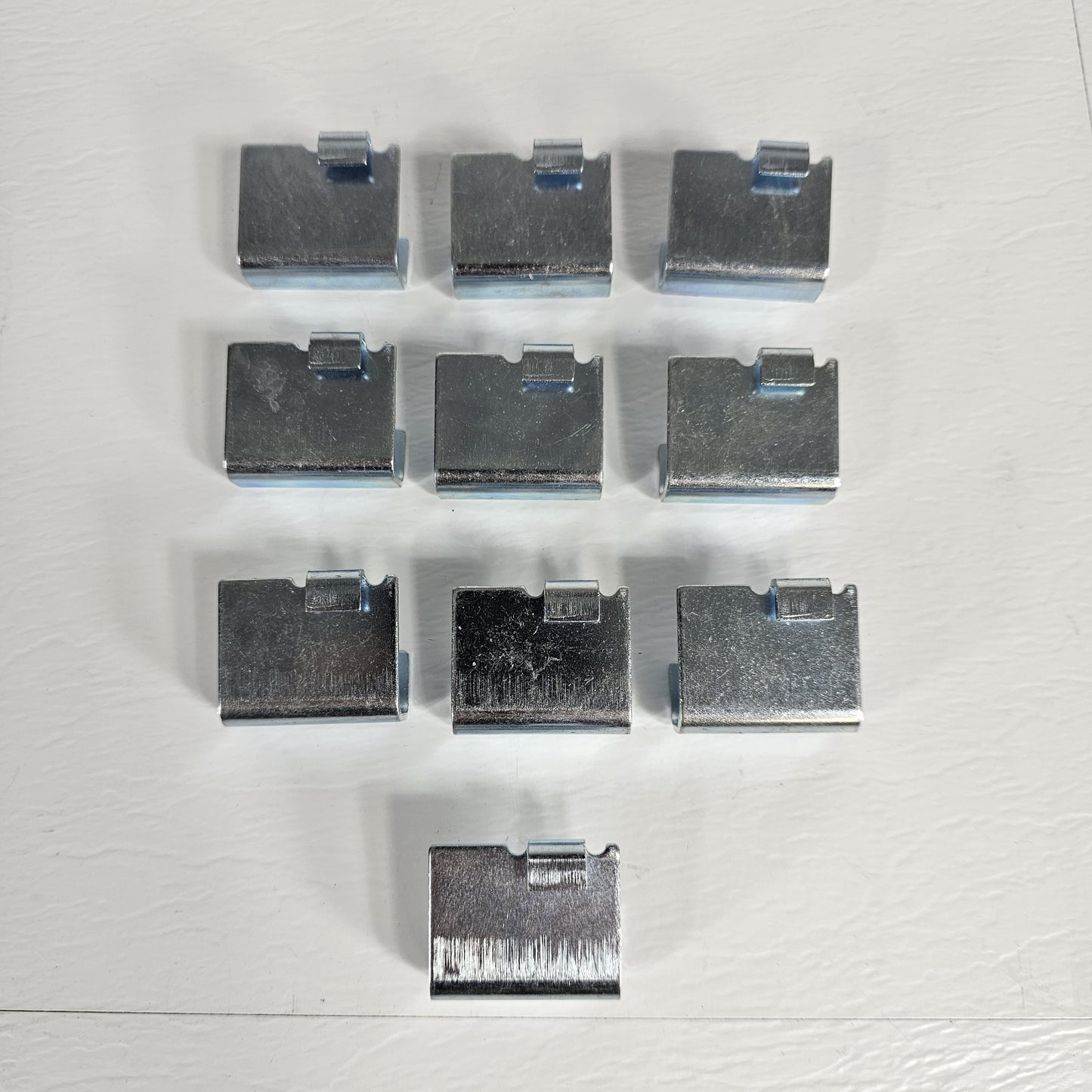 Lot of 10 Borroughs Pan Shelf Shelving Clips Heavy Duty Galvanized Saddle Box