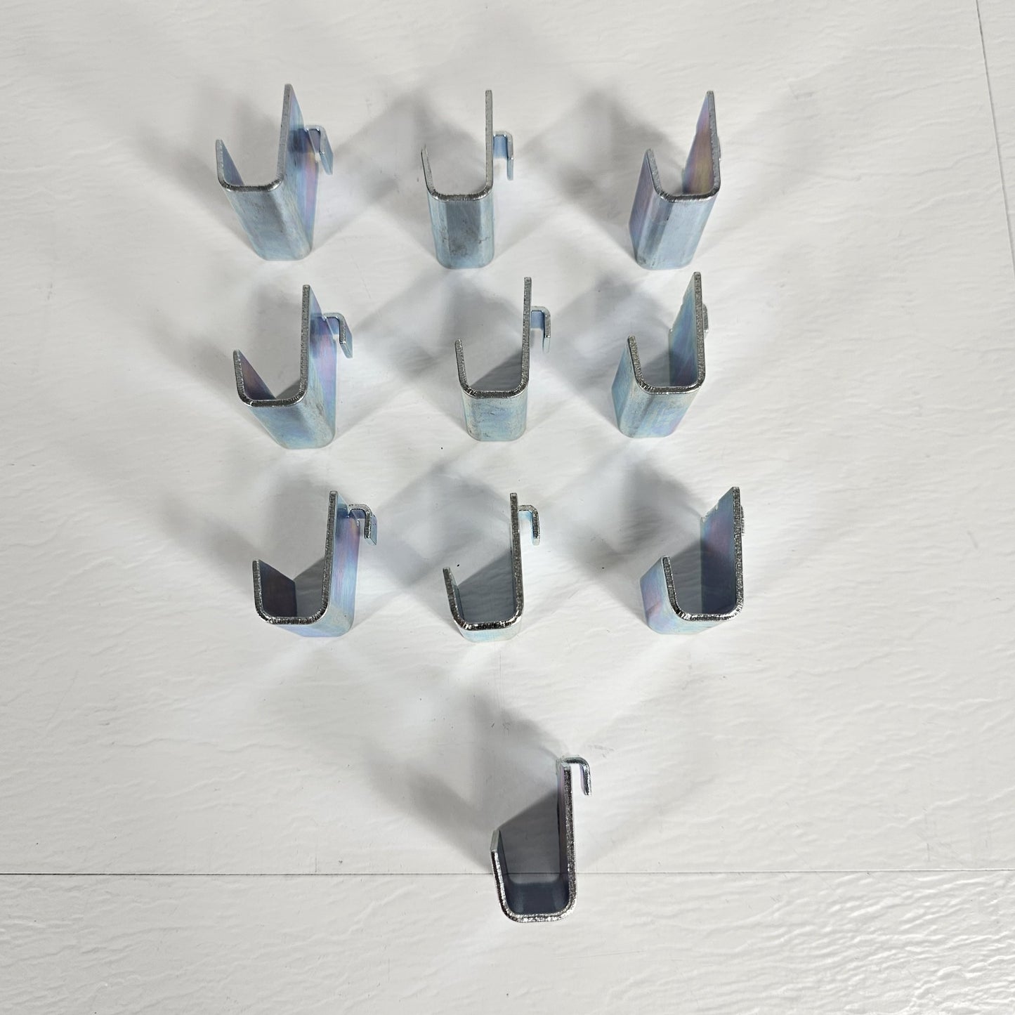 Lot of 10 Borroughs Pan Shelf Shelving Clips Heavy Duty Galvanized Saddle Box