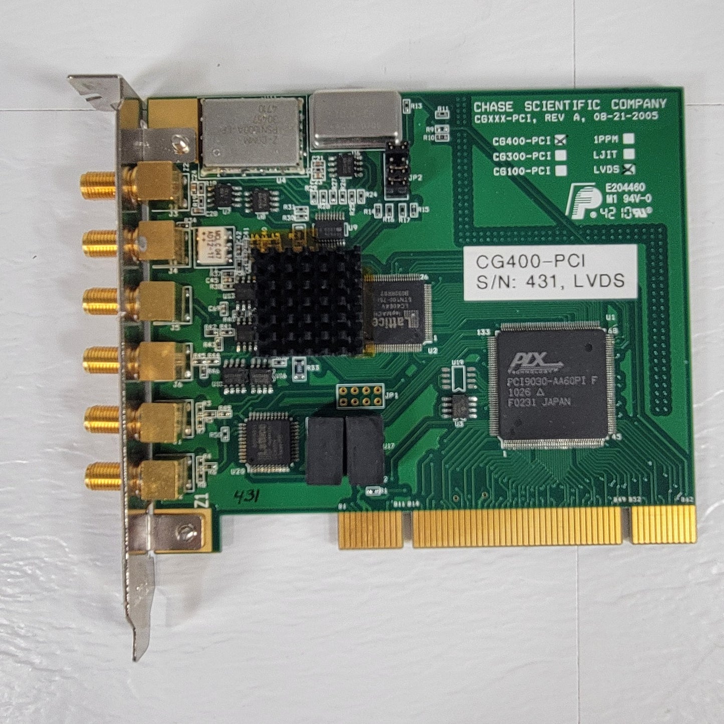 TESTED- Chase Scientific CG400-PCI 400MHz Frequency Synthesizer Clock Generator