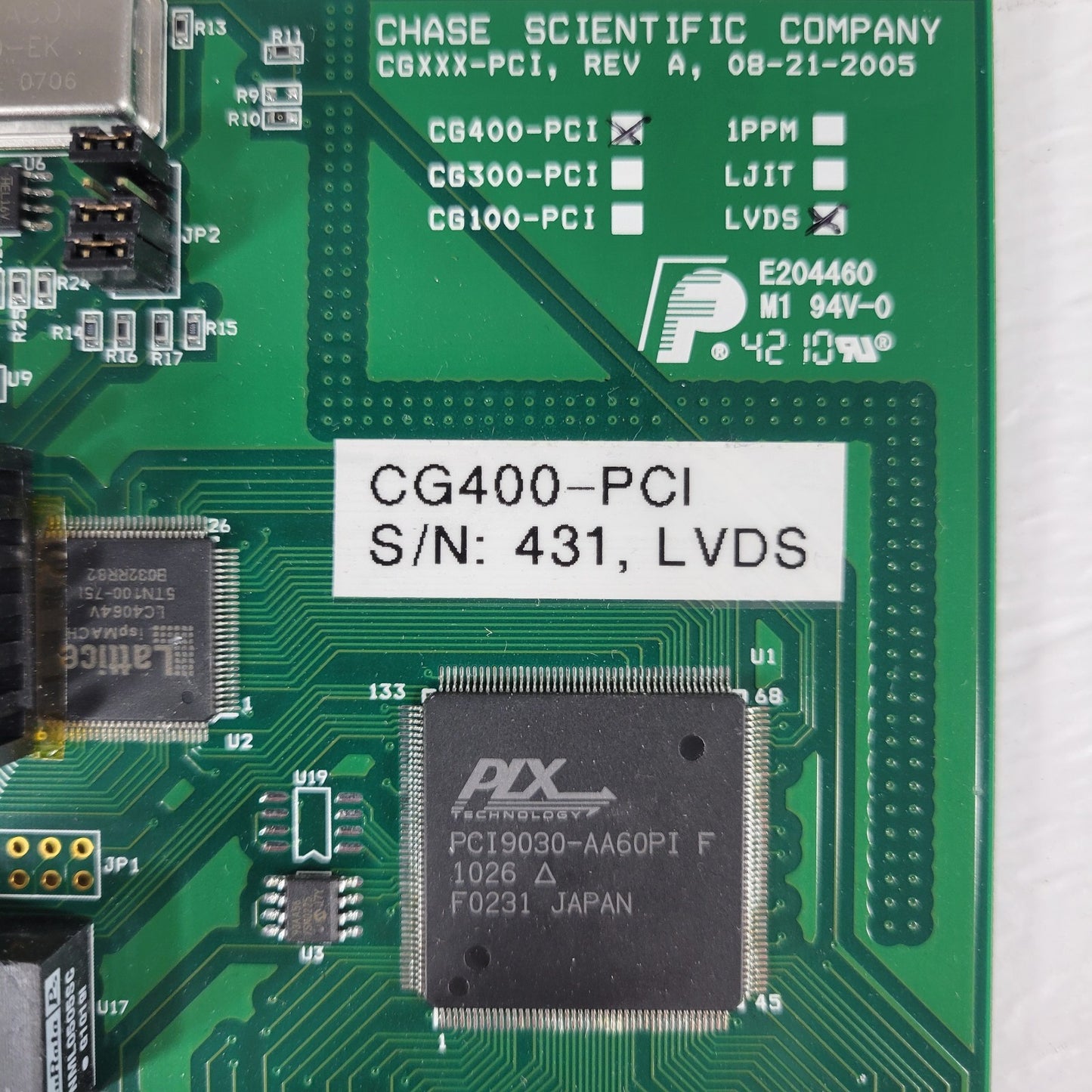 TESTED- Chase Scientific CG400-PCI 400MHz Frequency Synthesizer Clock Generator