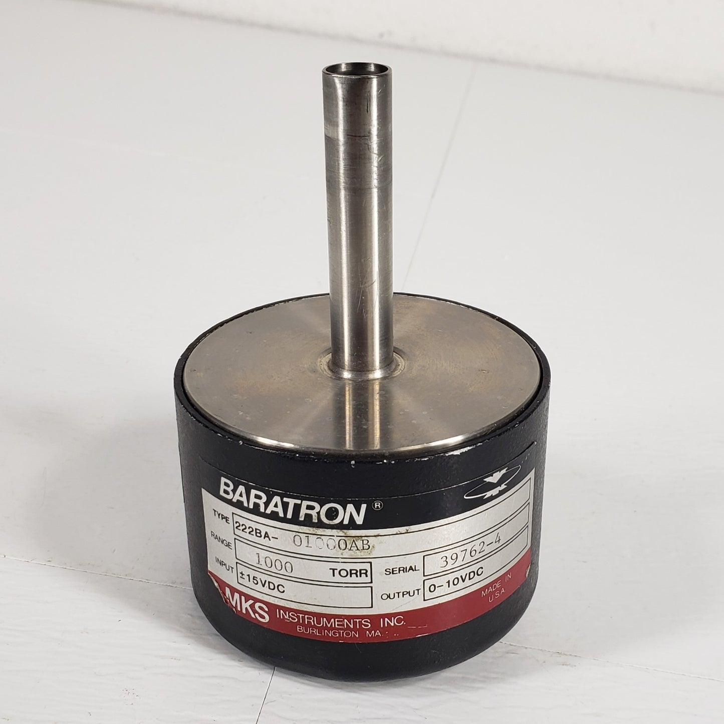 MKS Baratron 222BA-01000AB Pressure Transducer Range 1000 Torr High Vacuum