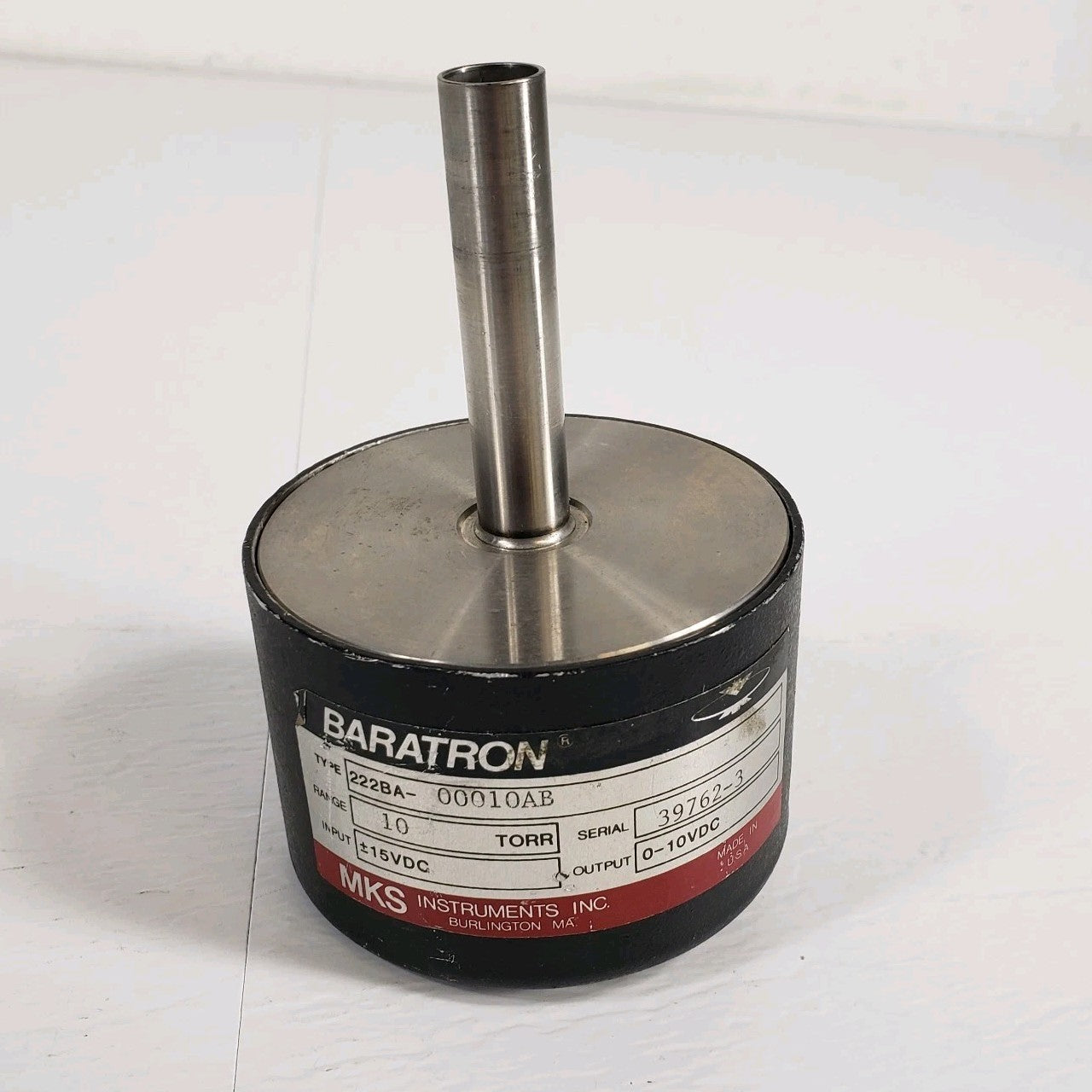 MKS Baratron 222BA-00010AB Pressure Transducer Range 10 Torr High Vacuum ±15VDC