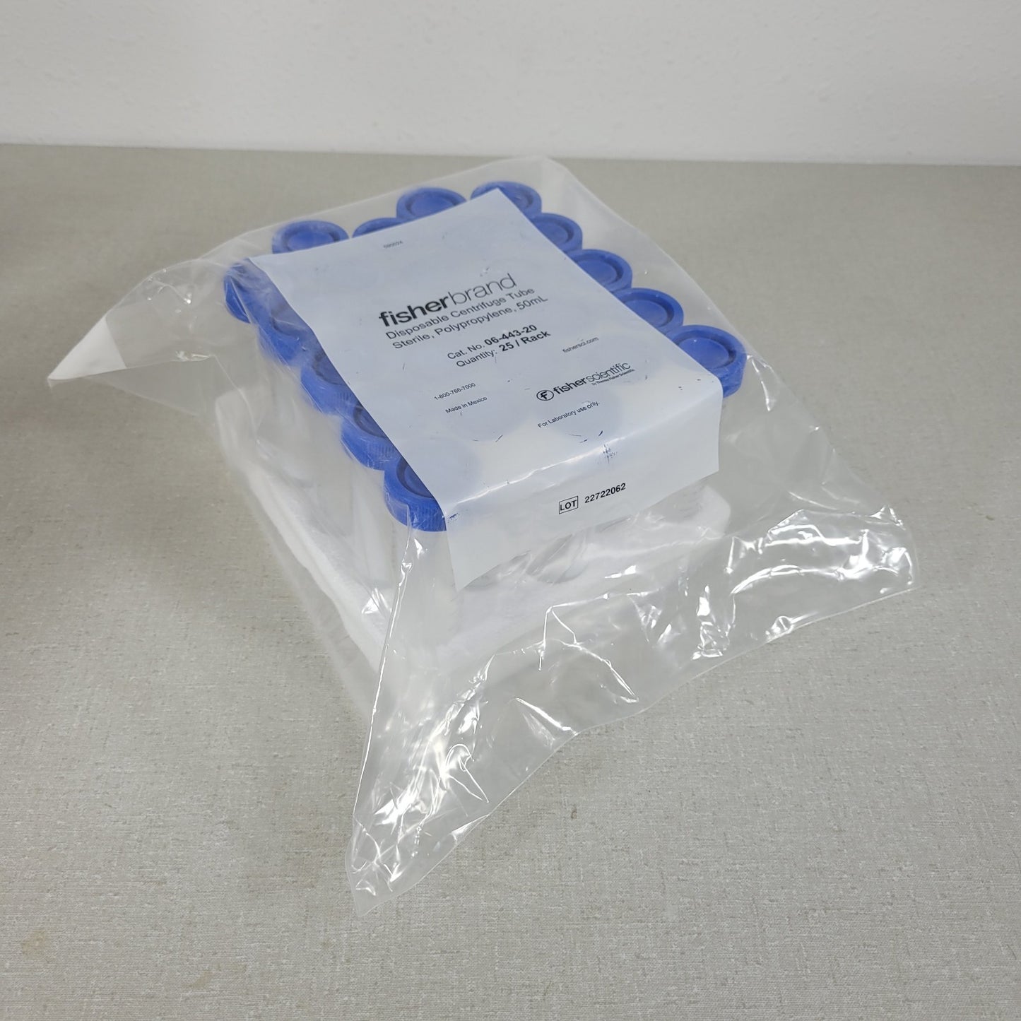 25-Pack FisherBrand 50mL Disposable Centrifuge Tube 06-443-20 Polypropylene