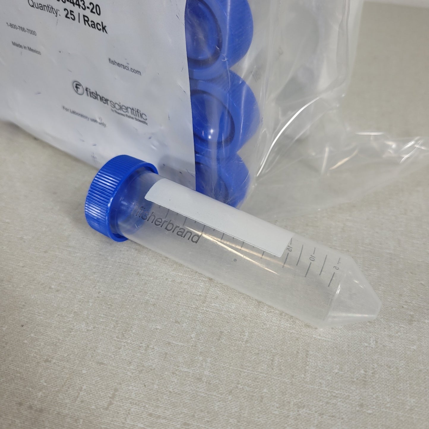 25-Pack FisherBrand 50mL Disposable Centrifuge Tube 06-443-20 Polypropylene