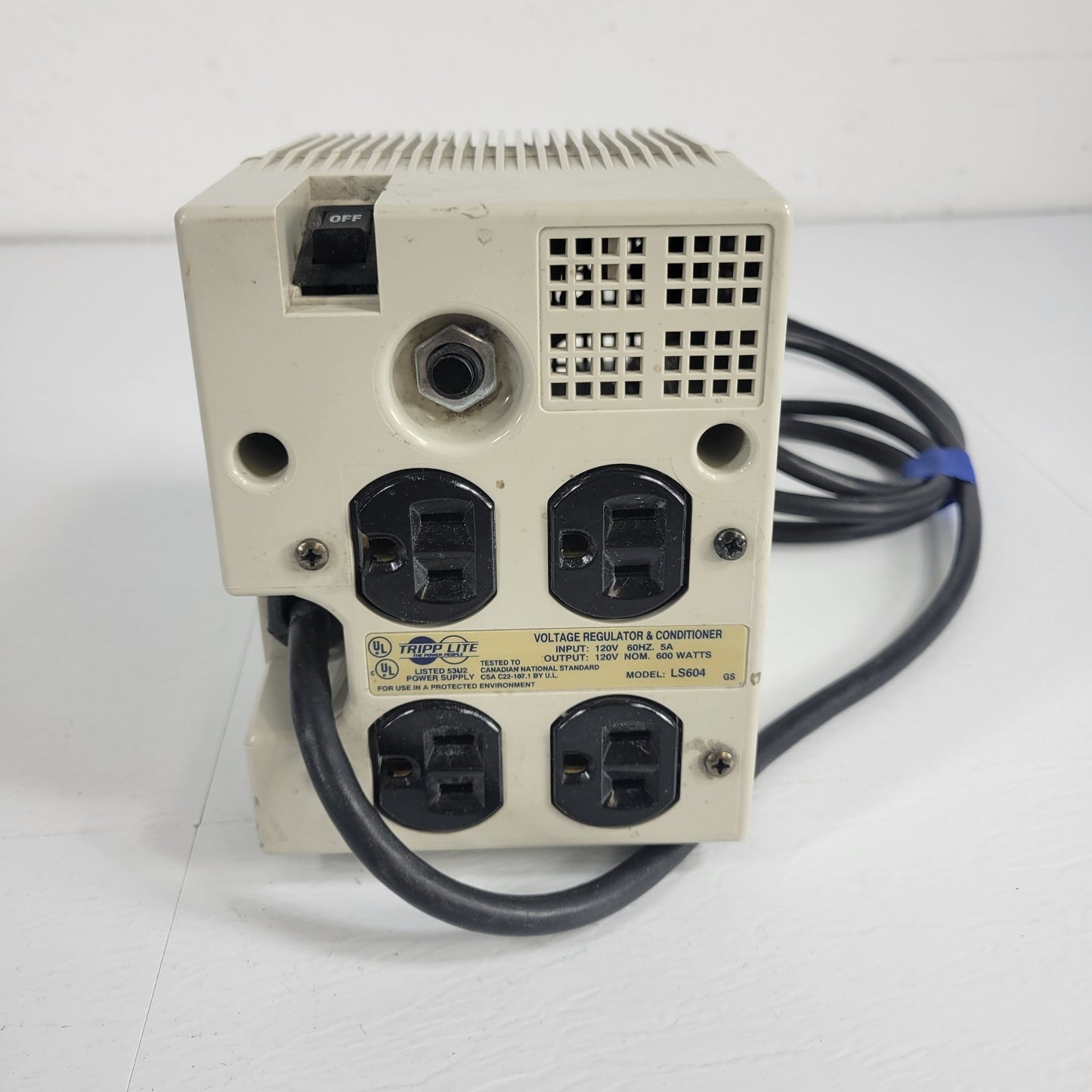 Tripp Lite LS604 Voltage Regulator and Conditioner 120v 600w 53U2 Power Supply