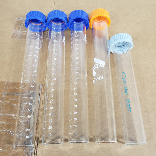 *Lot of 5* Long Auto Blot Hybridization Glass Test Tubes 200mm & 150mm