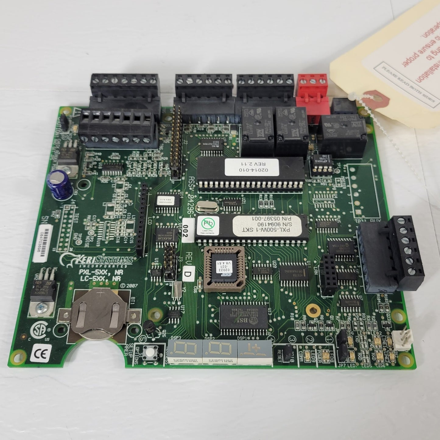 Keri Systems PXL-5XX NR LC-5XX NR Single Door Alarm Circuit Board 04296-002 D