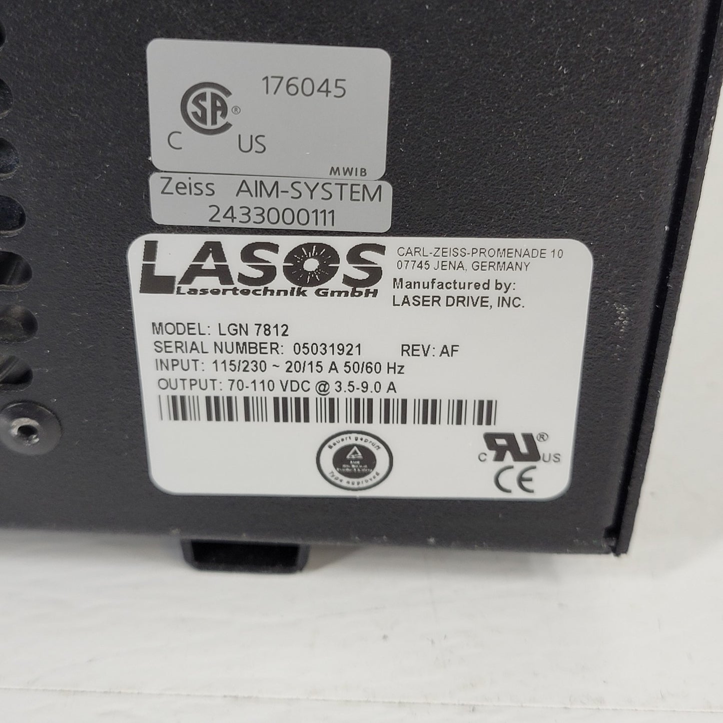 Lasos LGK 7812 ML4 Argon Laser 450-530nm Wave Length With LGN 7812 Power Supply