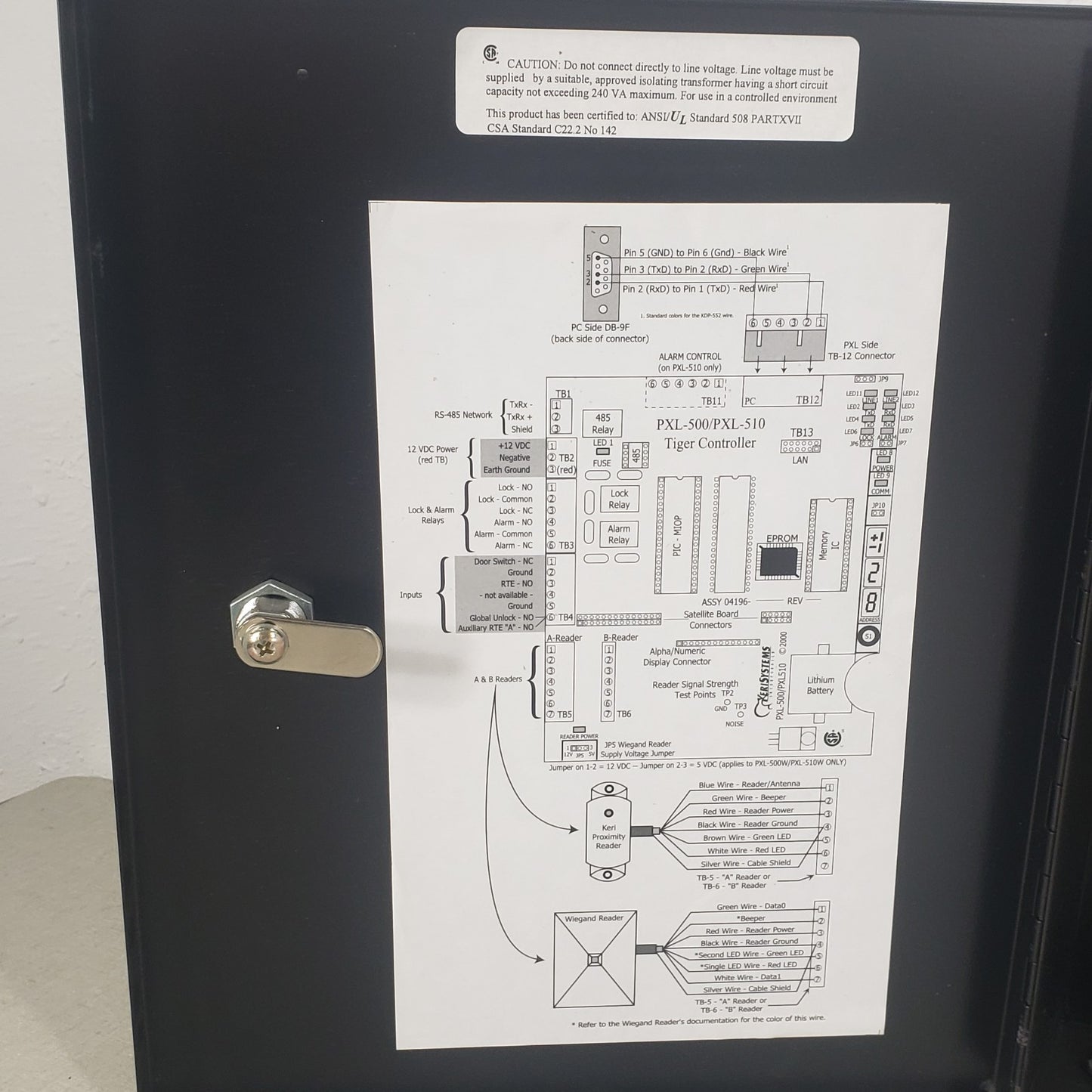 Keri PXL-5XX NR LC-5XX Door Access Control Board with Enclosure No Lock On Box