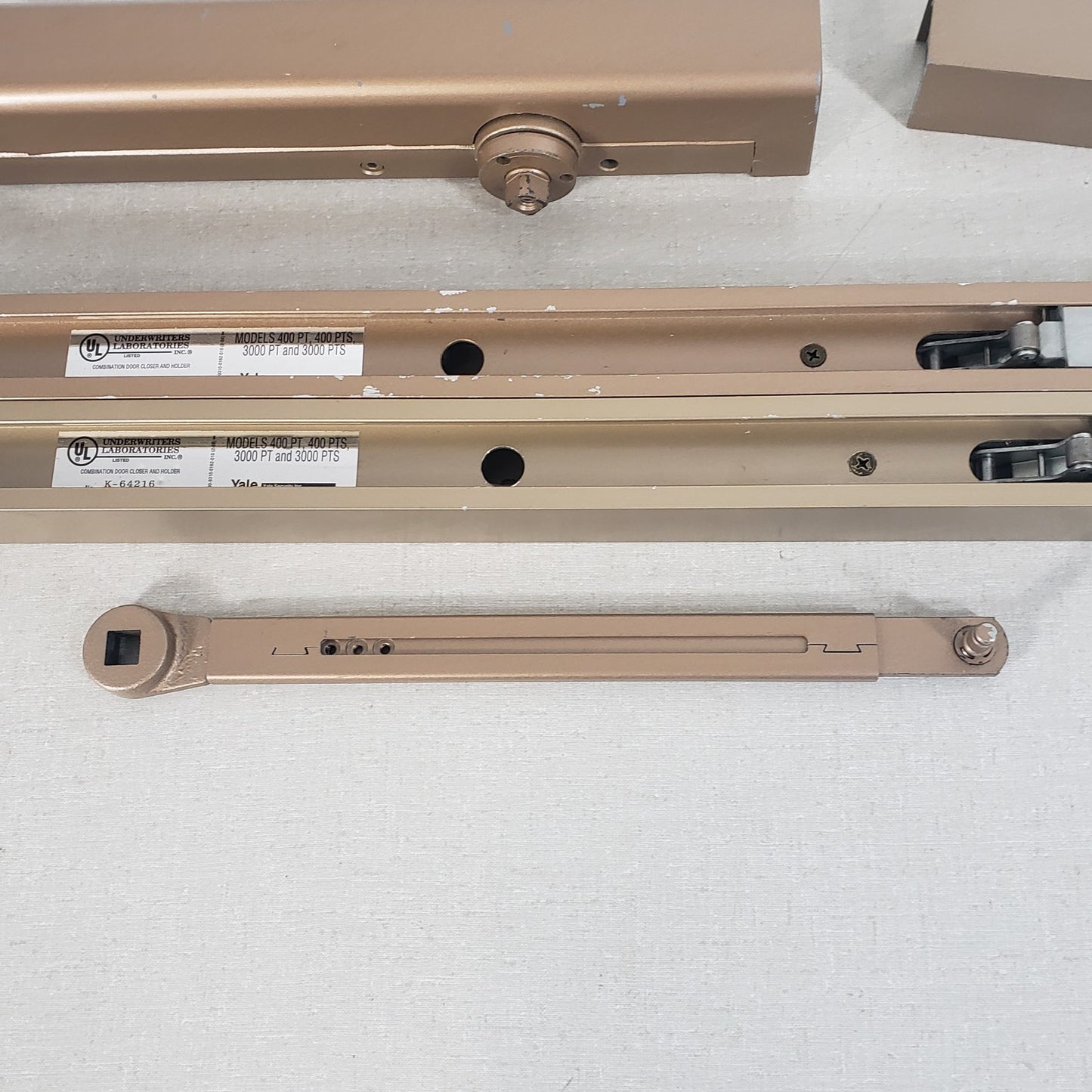 Yale Door Rail Closer Parts Bronze Finish Not Complete Set 400PT 400PTS 3000PT