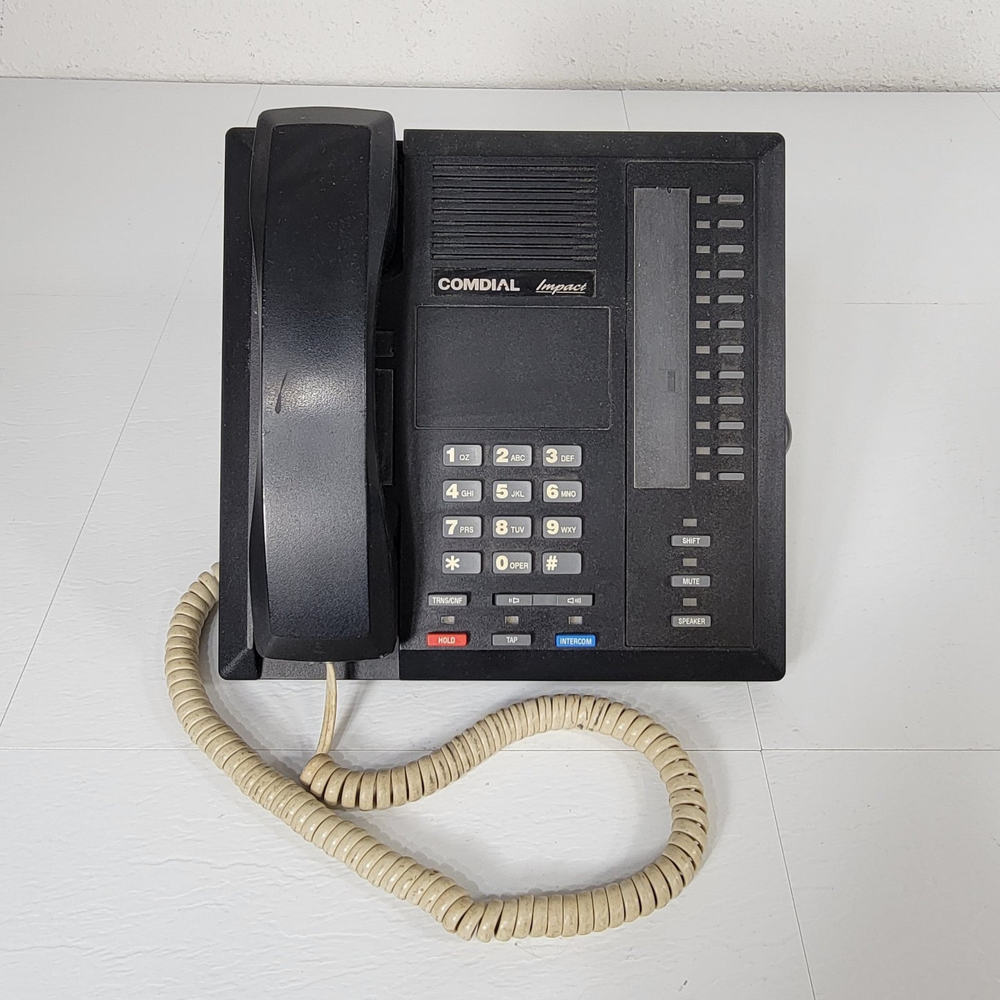 Comdial Impact 8112S-GT Rev D Digital Office Phone Black 12 Button Shift Key