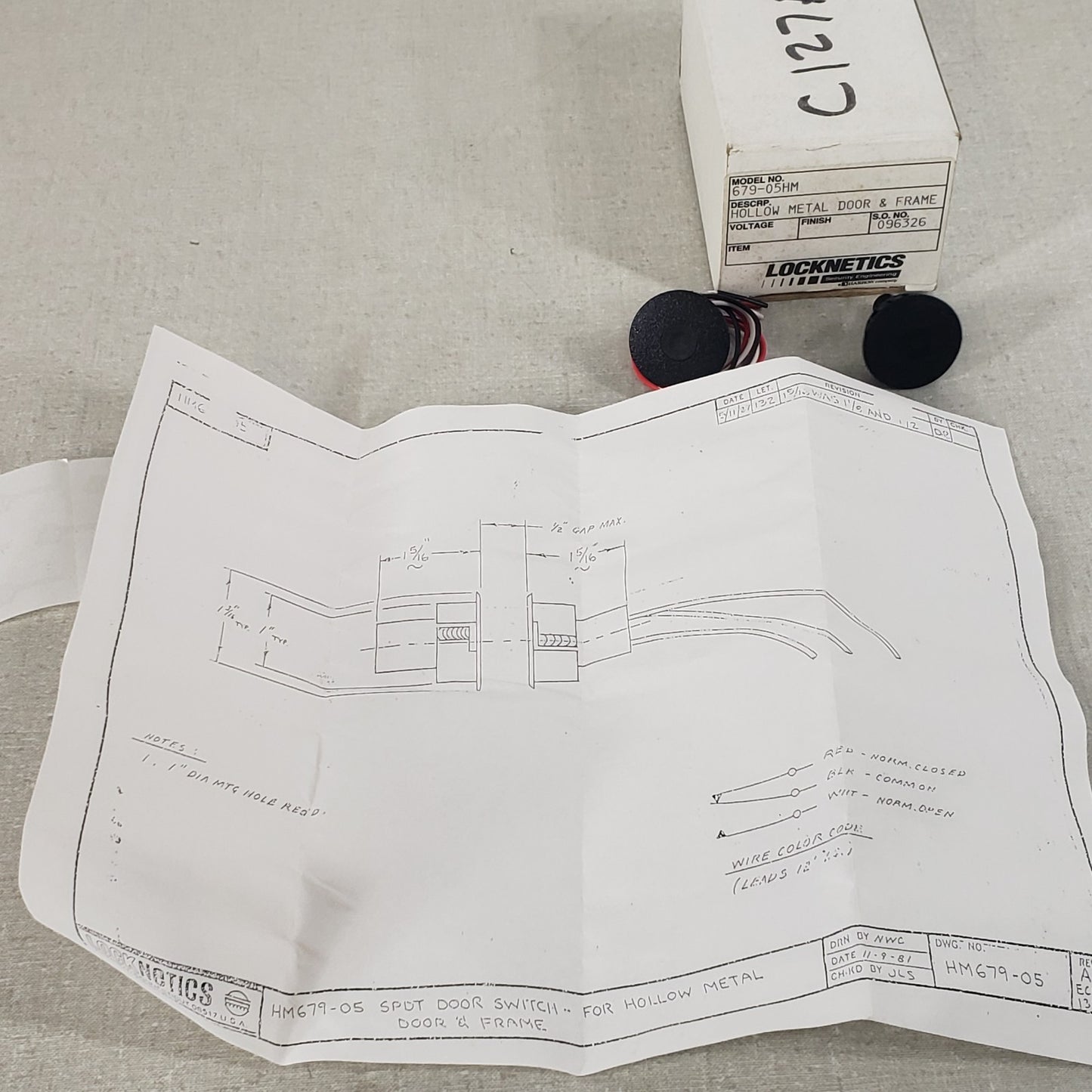 Locknetics 679-05HM Concealed Door Position Switch Hollow Metal Door And Frame