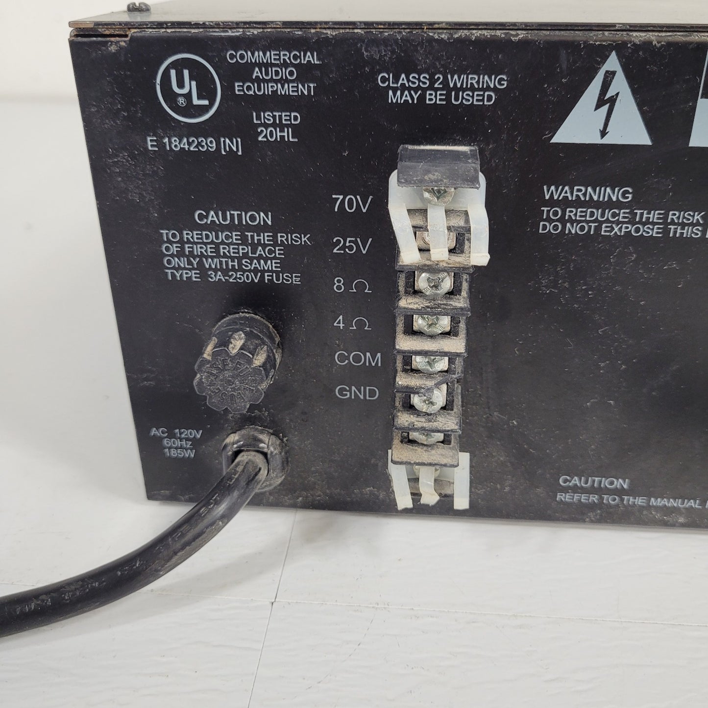 Telecor 125 Power Amplifier Balanced Input Impedance Temp Overload Protection