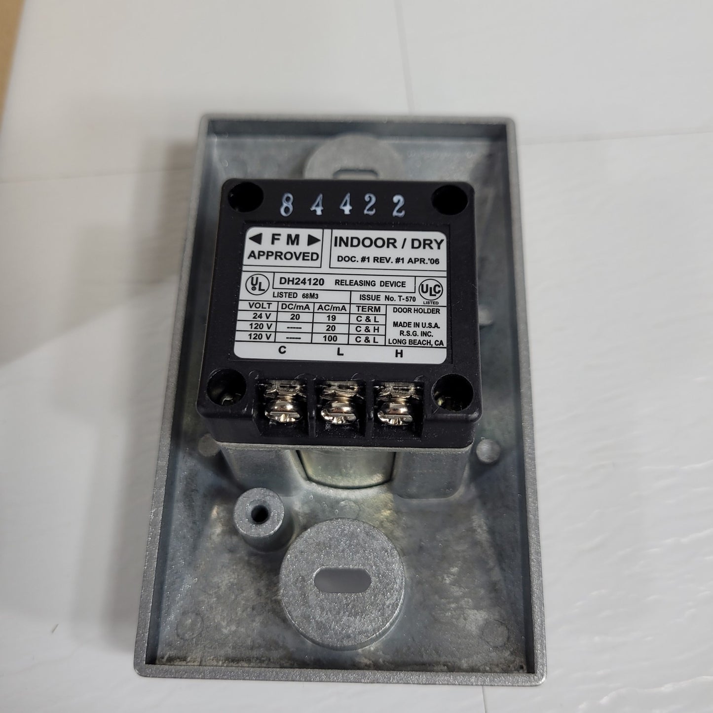 Electromagnetic Door Holder DH24120FPC Semi Flush Mount Fire Alarm Door Holder
