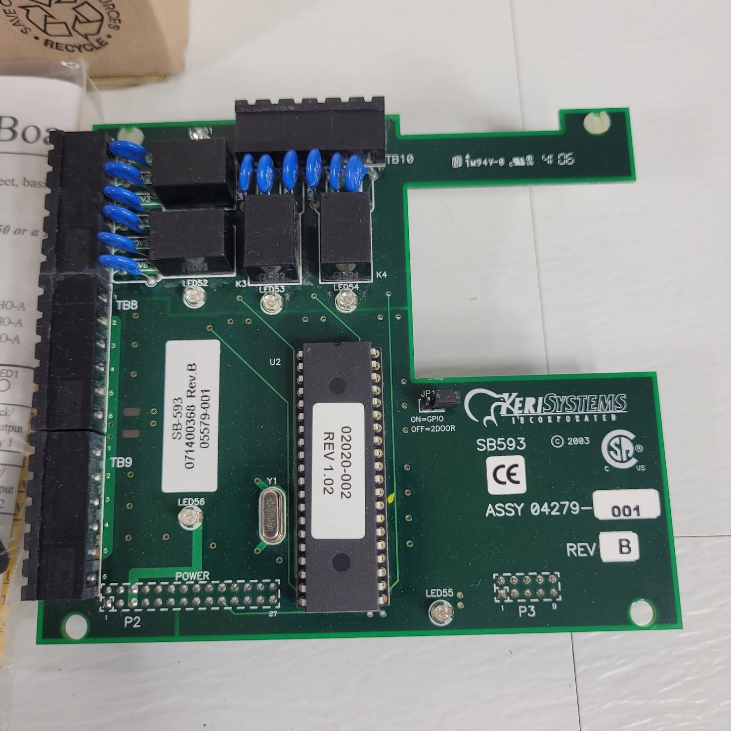 Keri Systems SB-593-1 Satellite Board  05379-001 Assy 04379-001