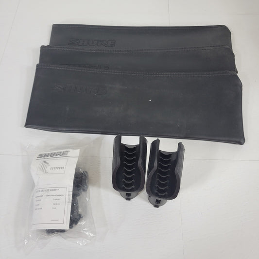 Shure Accessory Lot - 3x Microphone Bags 2x Stand Holders Protective Bumper Kit