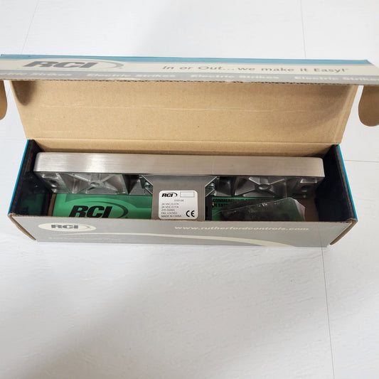 RCI 0161-08 Stainless Steel Electric Strike Plate 24V AC/DC Indoors 0616x08x32D