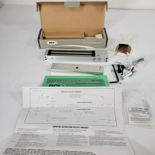 RCI 8371x28 Aluminum MiniMag Electromagnetic Lock 12/24V DC Single Outswing