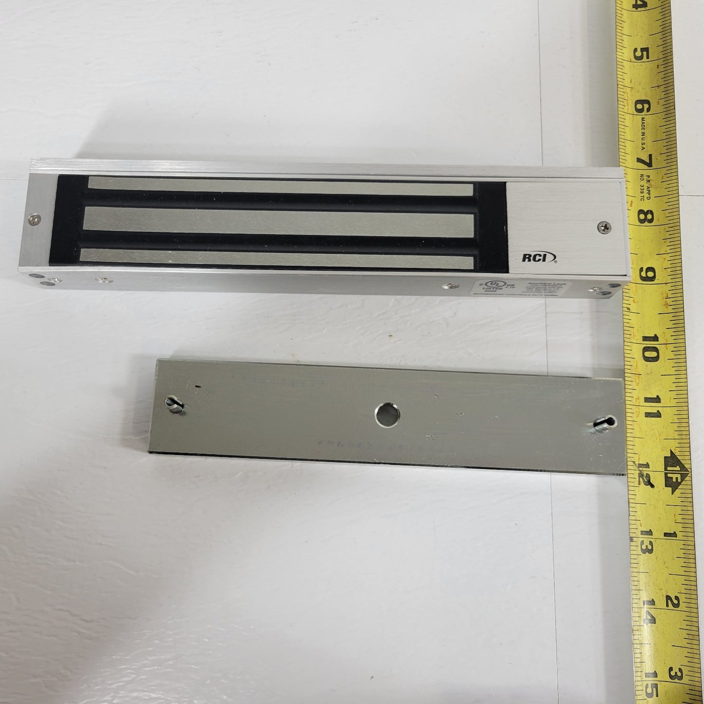 RCI 8371x28 Aluminum MiniMag Electromagnetic Lock 12/24V DC Single Outswing