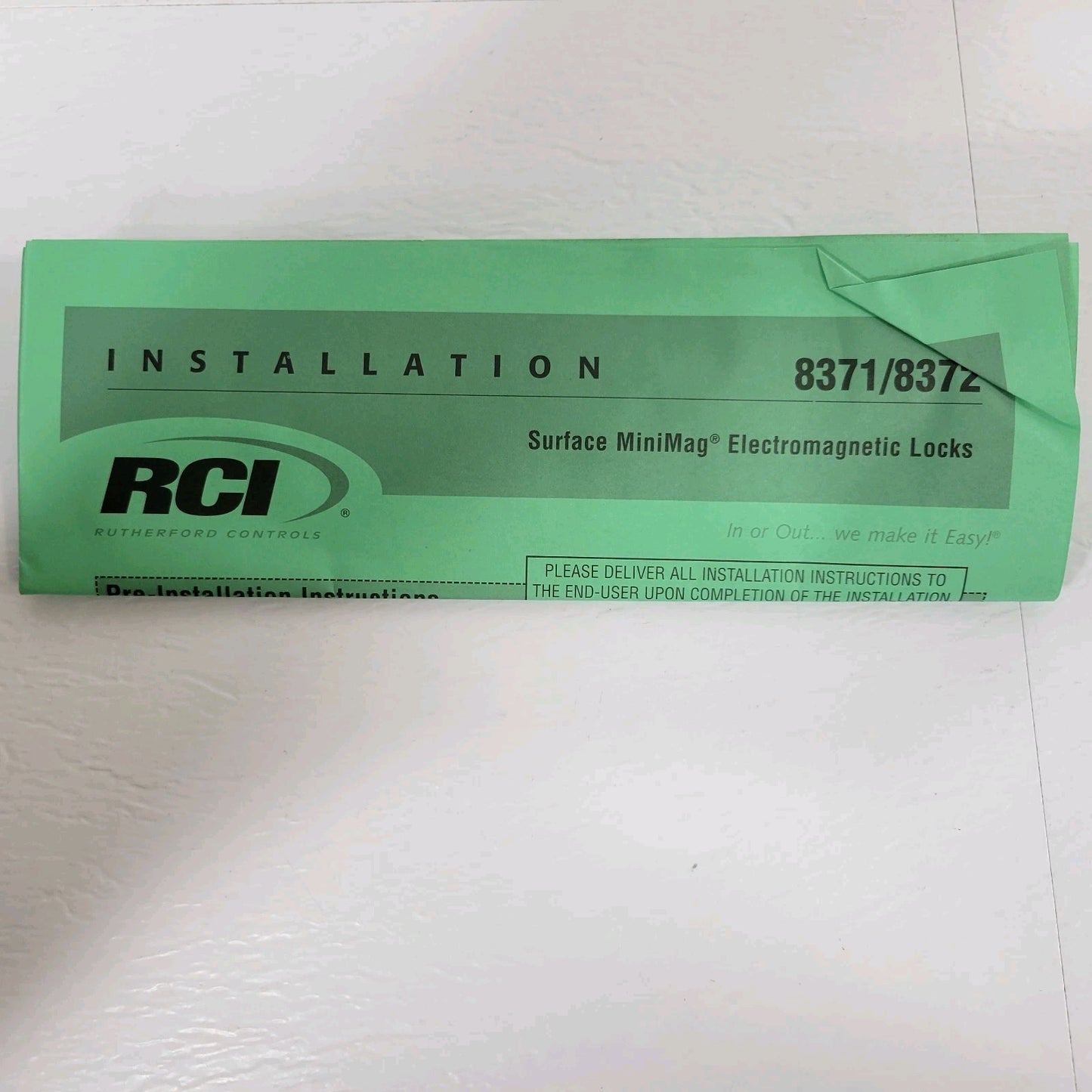 RCI 8371x28 Aluminum MiniMag Electromagnetic Lock 12/24V DC Single Outswing