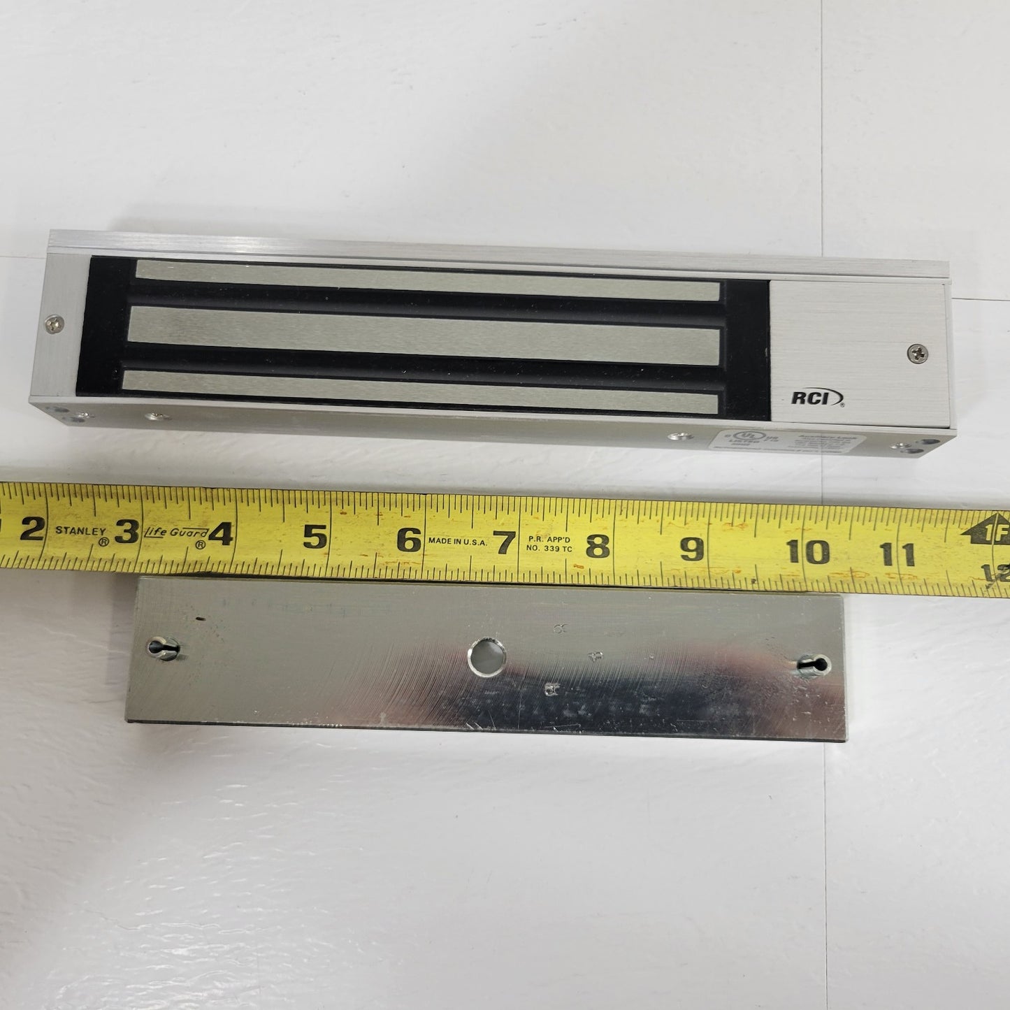 RCI 8371x28 Aluminum MiniMag Electromagnetic Lock 12/24V DC Single Outswing