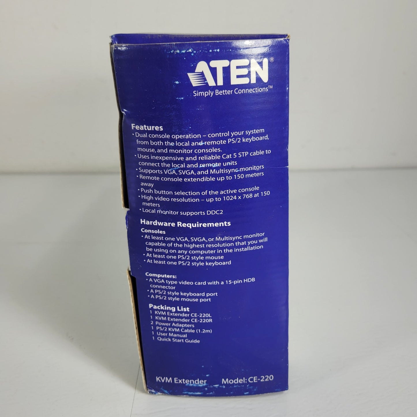 Aten CE-220 KVM Extender Dual Console Remote Data Access 150m Range VGA Card