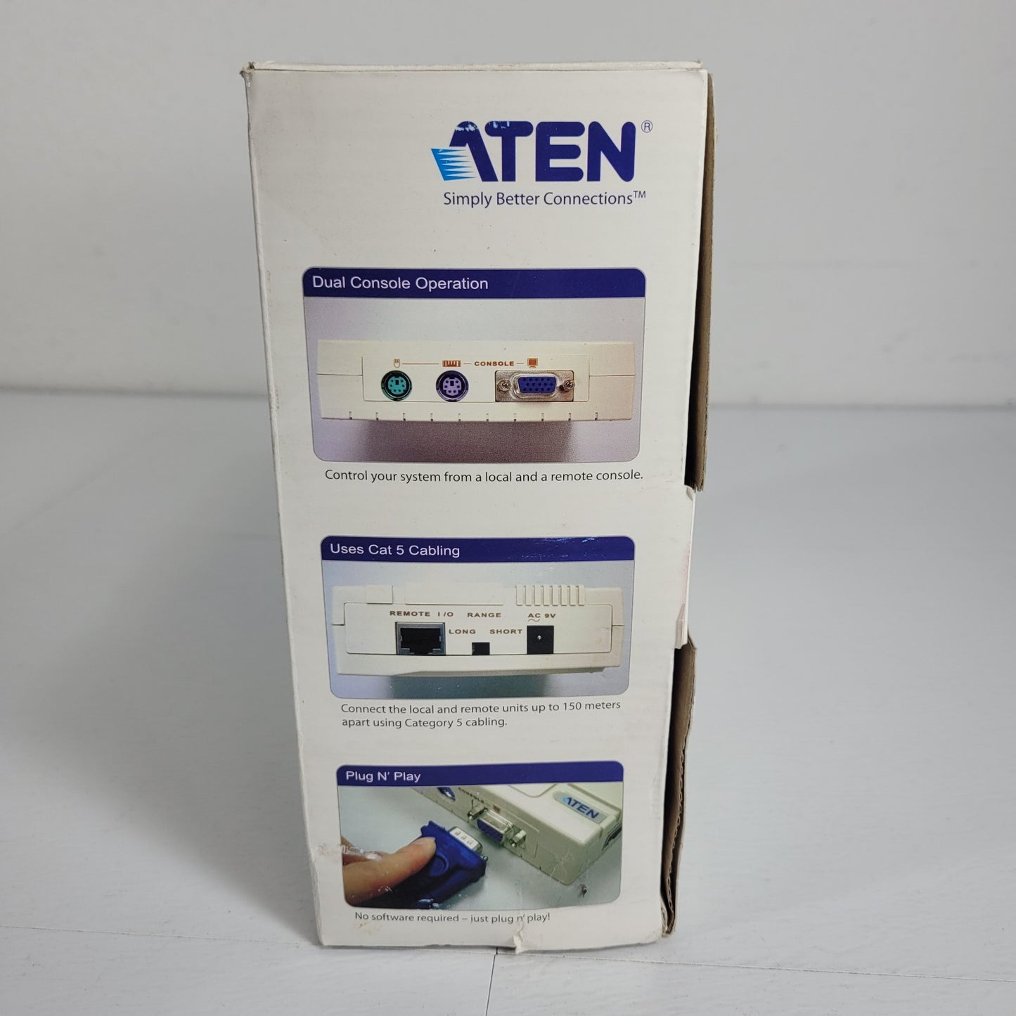 Aten CE-220 KVM Extender Dual Console Remote Data Access 150m Range VGA Card