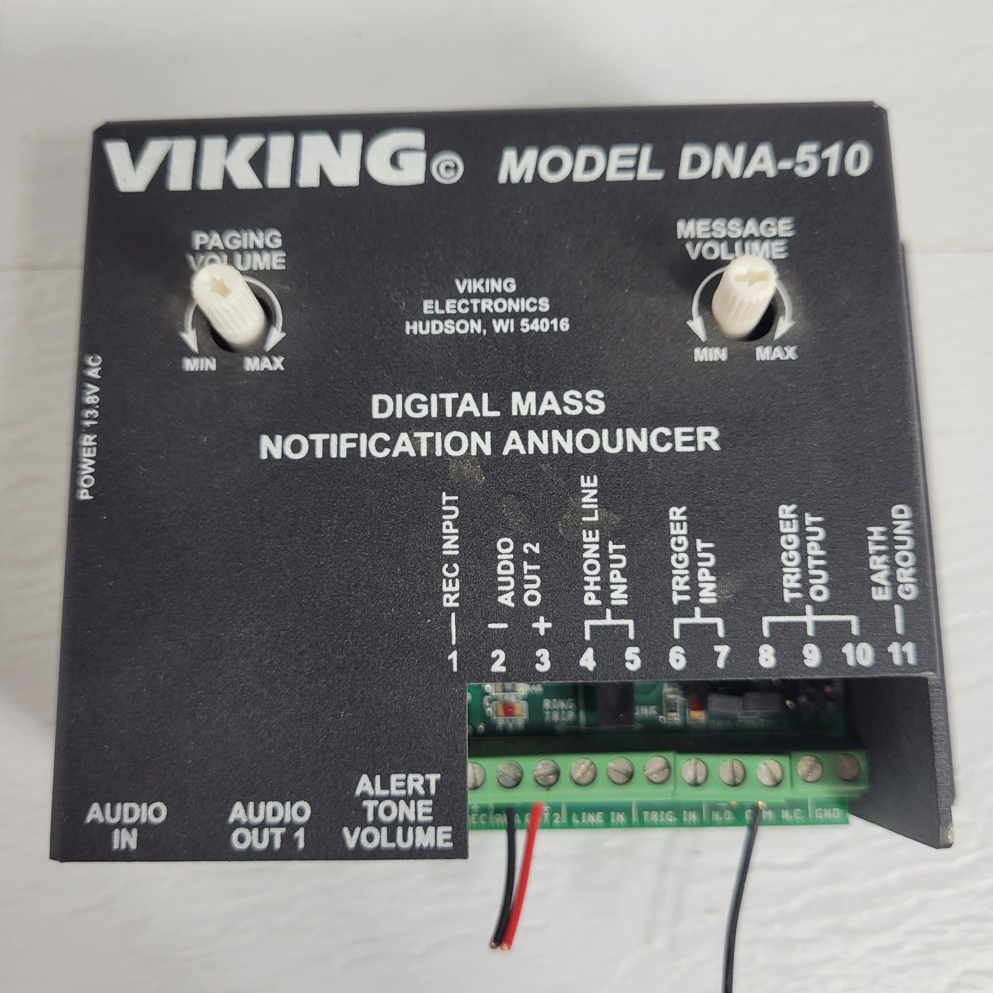 Viking Electronics DNA-510 Digital Mass Notification Announcer 13.8V AC