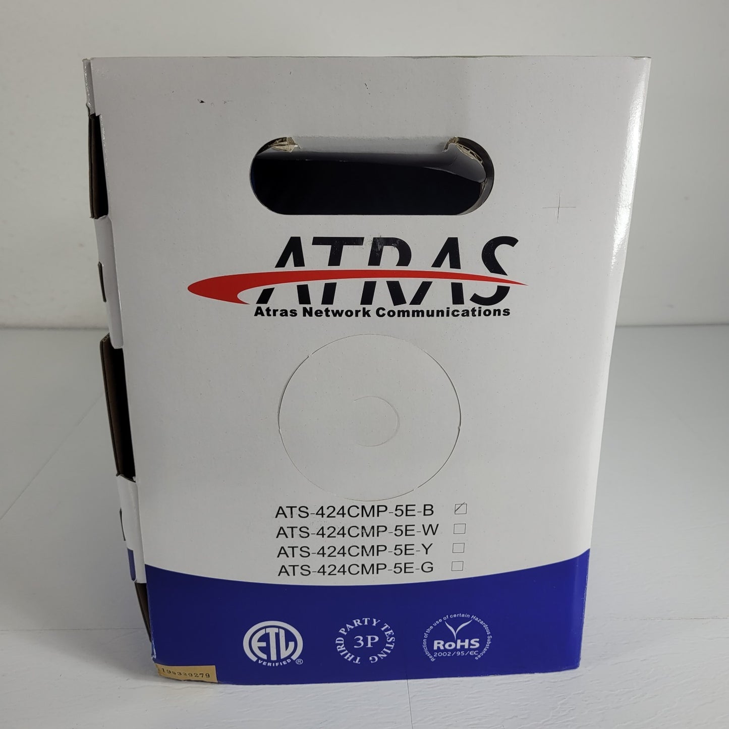 ATRAS Category Cat 5E CMP 24 AWG Solid 4PR Twisted Pair 350 MHz 1000 Feet