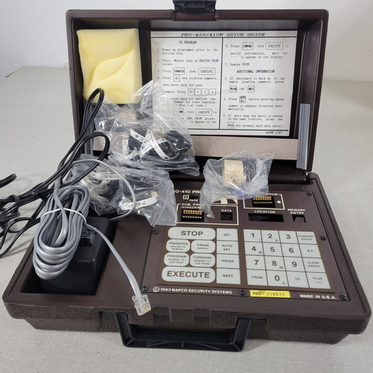 NAPCO Pro-410M LA442A Security System Chip Programmer With Cables And Case
