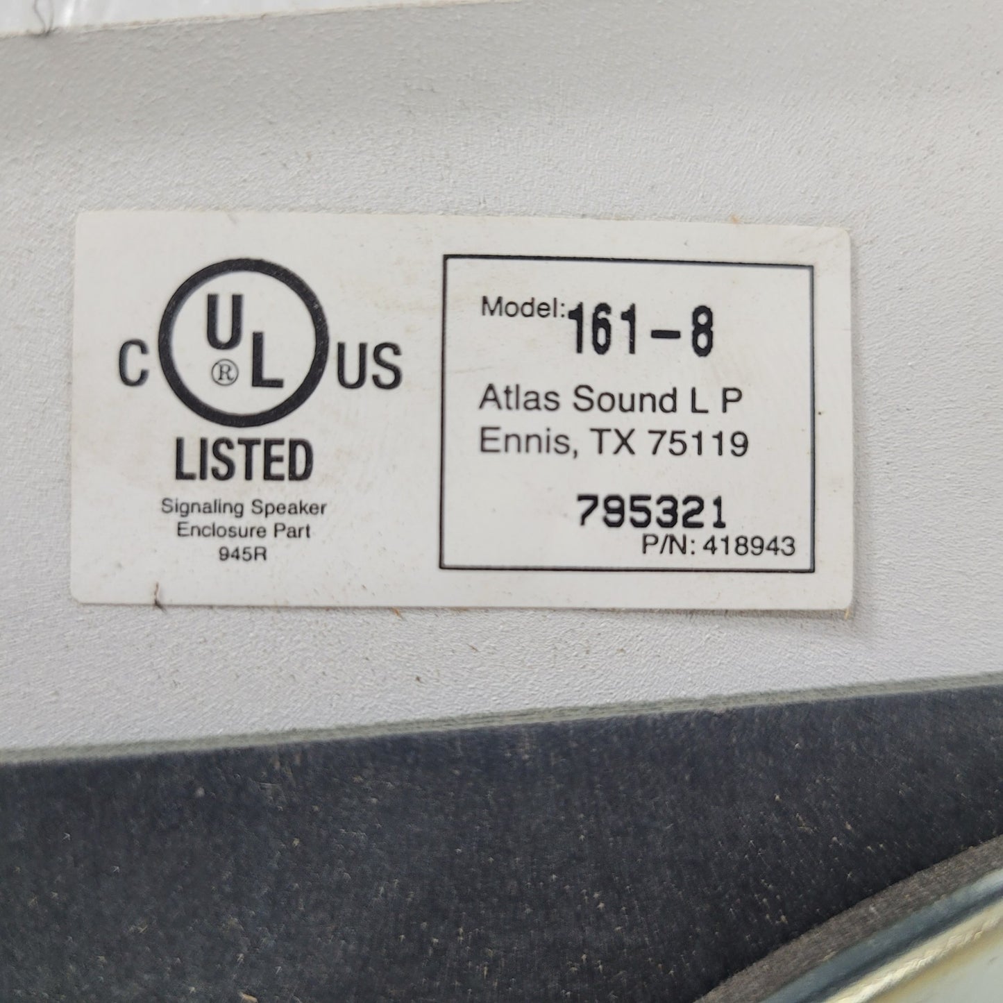 Atlas Sound SE175-4 161-8 Speaker Enclosure and Altec Lansing 309-4T Speaker