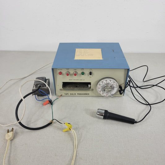 Vintage Tape Dialer Programmer With Microphone Two Track Capacity Rotary Phone