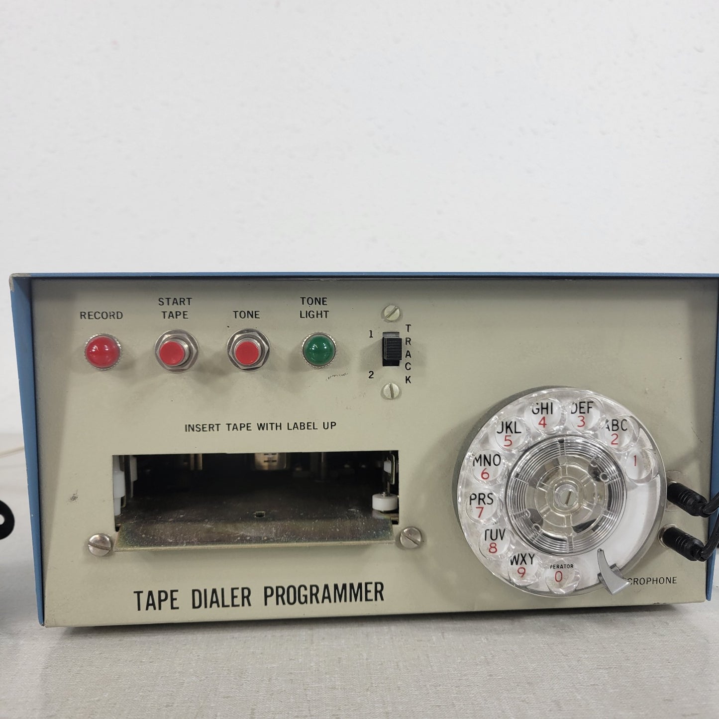 Vintage Tape Dialer Programmer With Microphone Two Track Capacity Rotary Phone