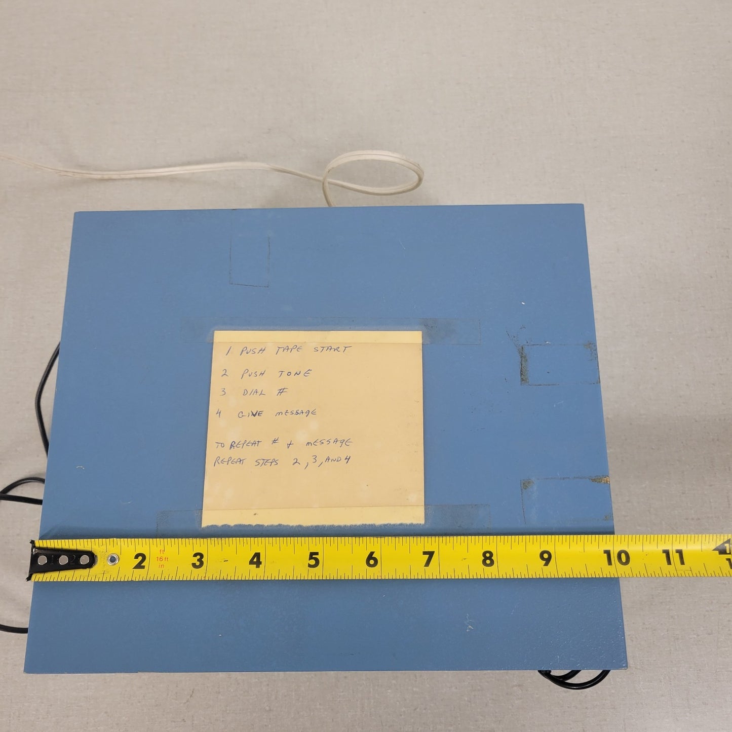 Vintage Tape Dialer Programmer With Microphone Two Track Capacity Rotary Phone
