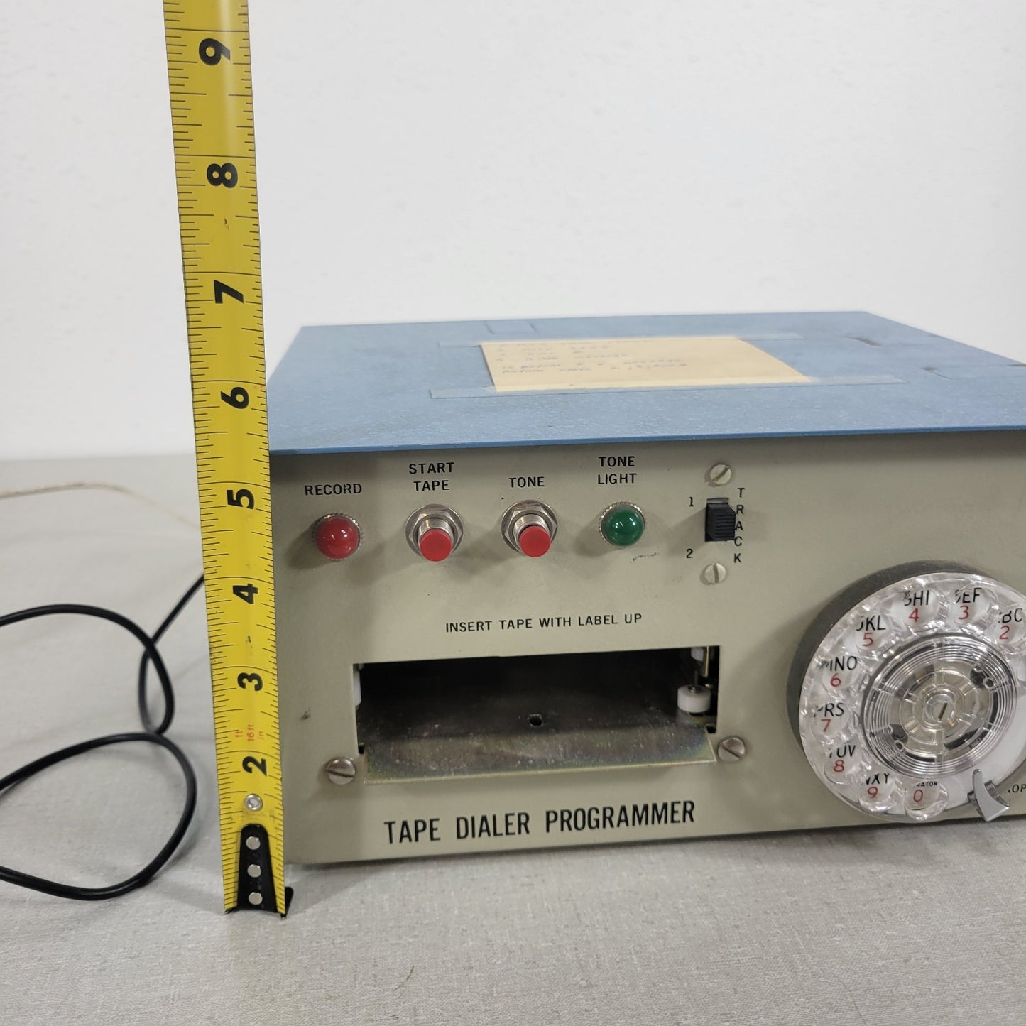 Vintage Tape Dialer Programmer With Microphone Two Track Capacity Rotary Phone
