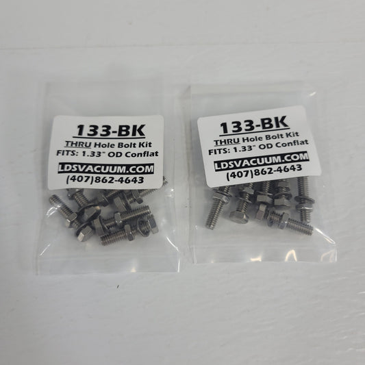*Lot of 2* LDS Vacuum 133-BK Thru Hole Bolt Kit Fits 1.33" OD Conflat Flange UHV