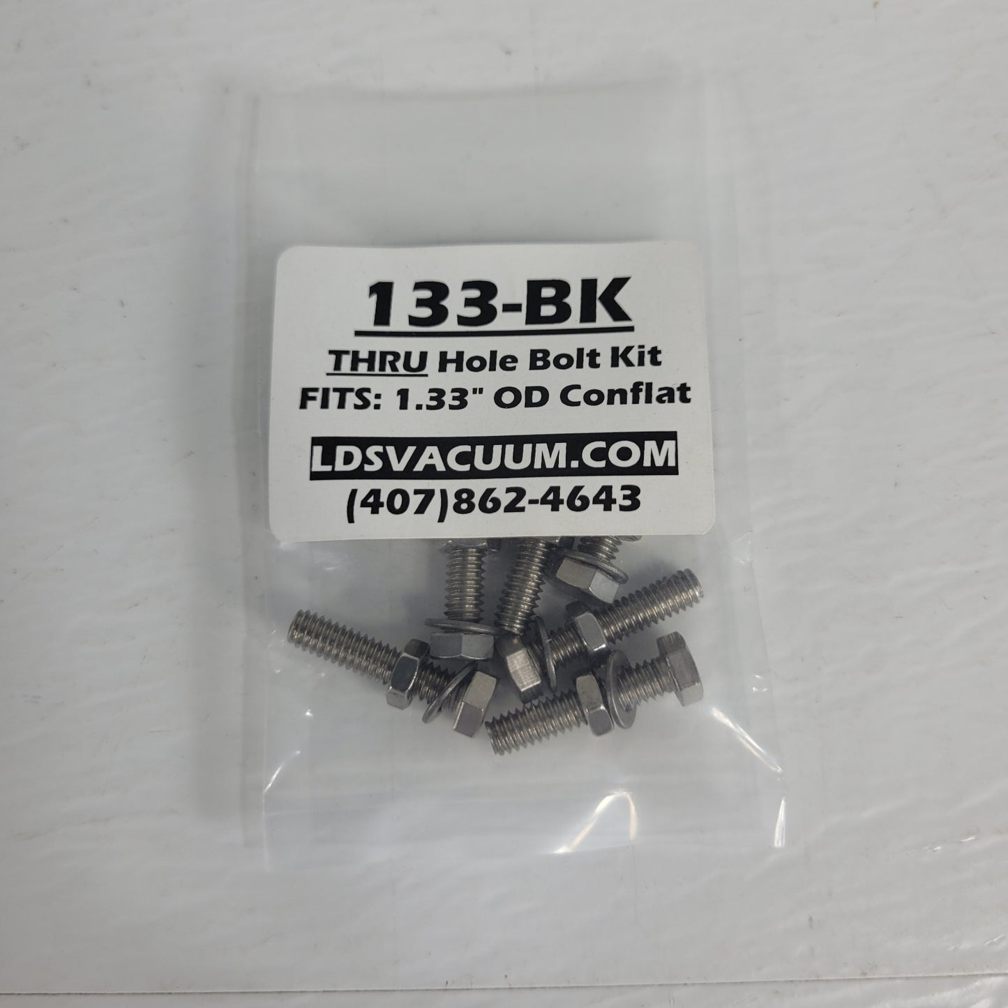 *Lot of 2* LDS Vacuum 133-BK Thru Hole Bolt Kit Fits 1.33" OD Conflat Flange UHV