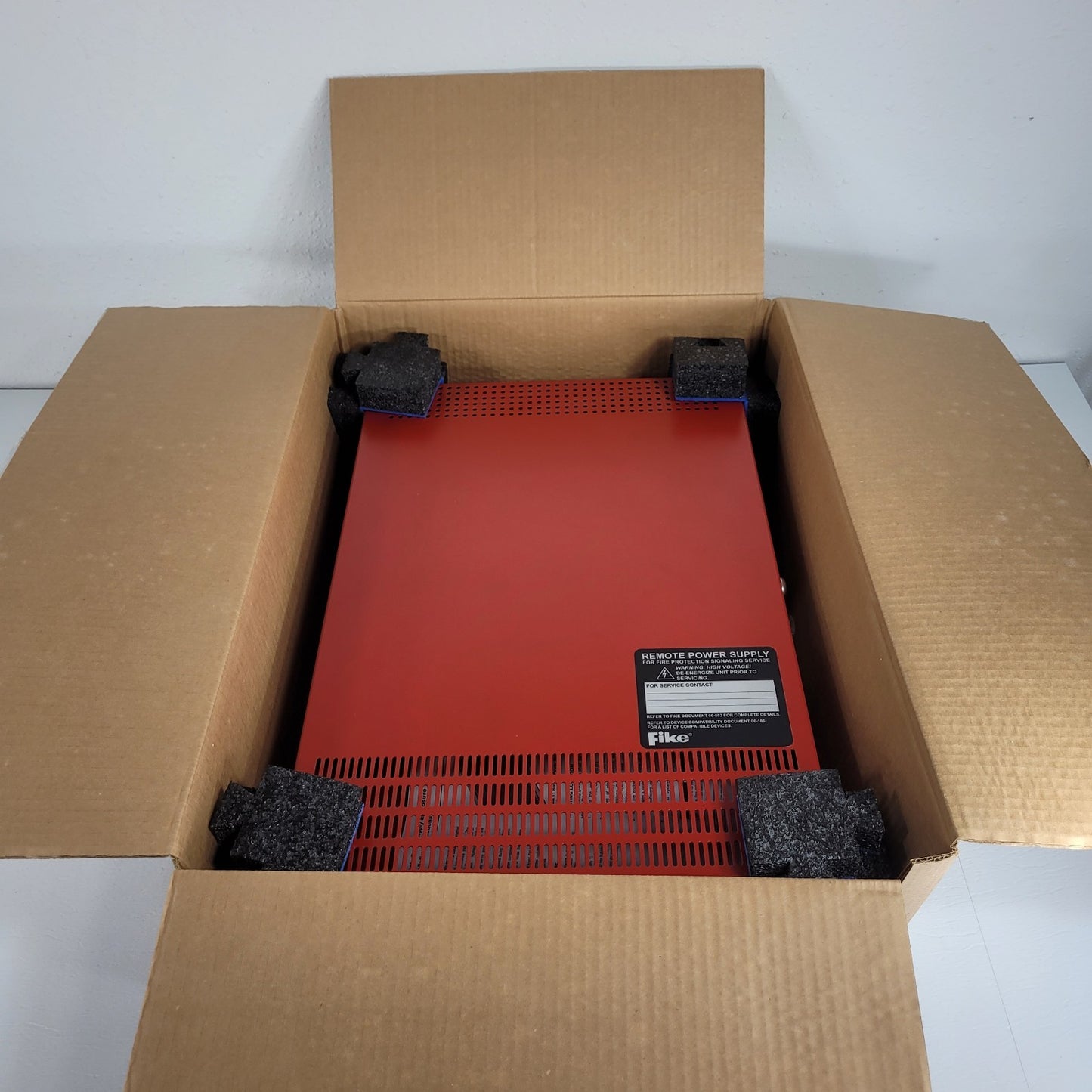 Fike 10-2782 Remote Power Supply Enclosure 18 Gauge Steel  Red Enamel Finish