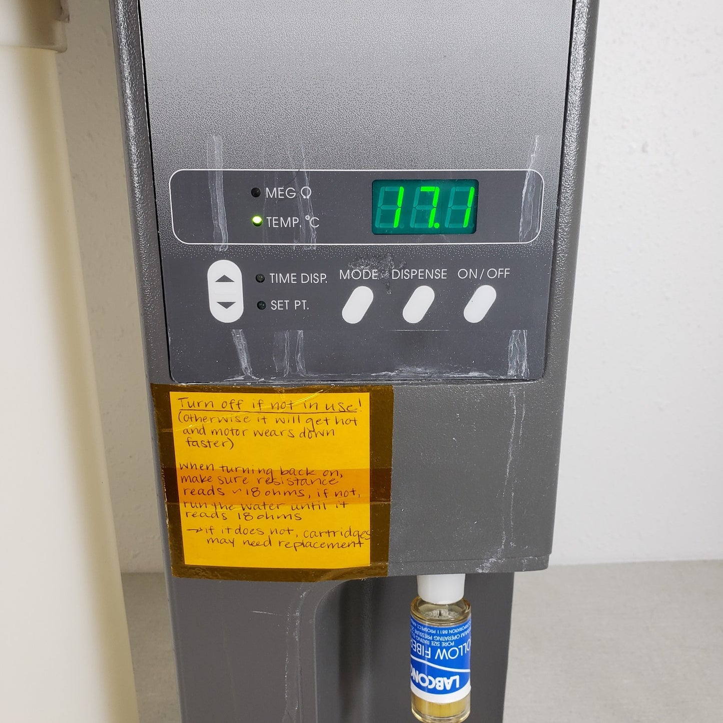 Labconco Water Pro PS 9000600 Filter Purifier HPLC H2O Polishing Station