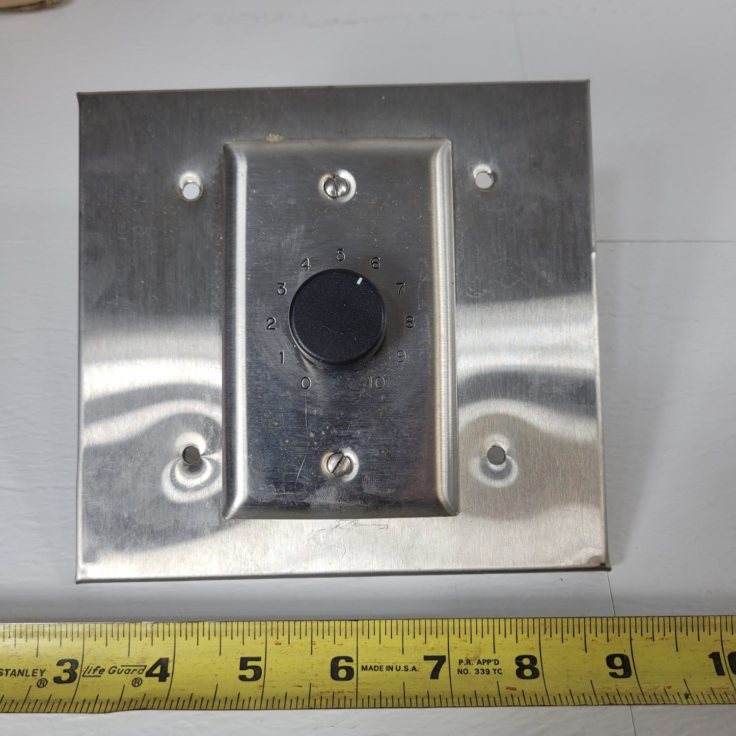 Lowell 10836 25W Mono Volume Control 1-Gang Standard Wall Plate Stainless Steel