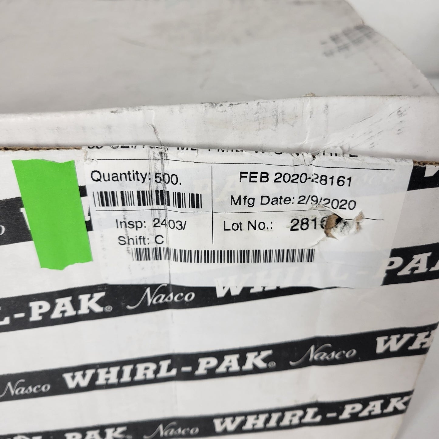 Open Box Nasco Whirl-Pak Sample Bag Puncture Proof Tabs, Pack of ~500